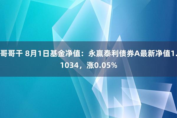 哥哥干 8月1日基金净值：永赢泰利债券A最新净值1.1034，涨0.05%