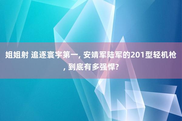 姐姐射 追逐寰宇第一， 安靖军陆军的201型轻机枪， 到底有多强悍?