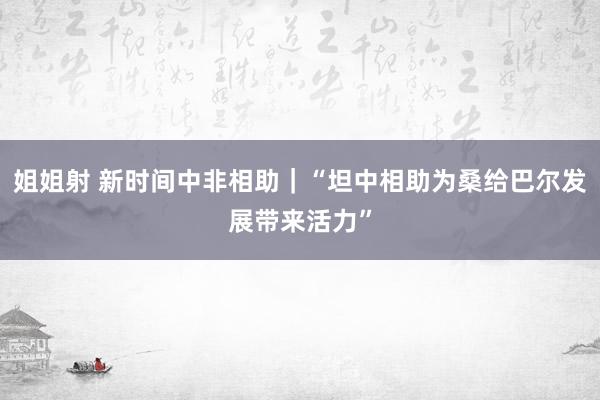 姐姐射 新时间中非相助｜“坦中相助为桑给巴尔发展带来活力”