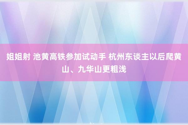 姐姐射 池黄高铁参加试动手 杭州东谈主以后爬黄山、九华山更粗浅